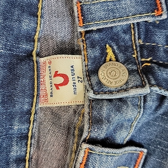 True Religion Joey Orange Topstiching and Twisted Inseam sz27  BinO - Picture 12 of 14
